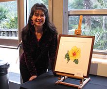 Victoria A. Kochergin with her piece “Hibiscus”